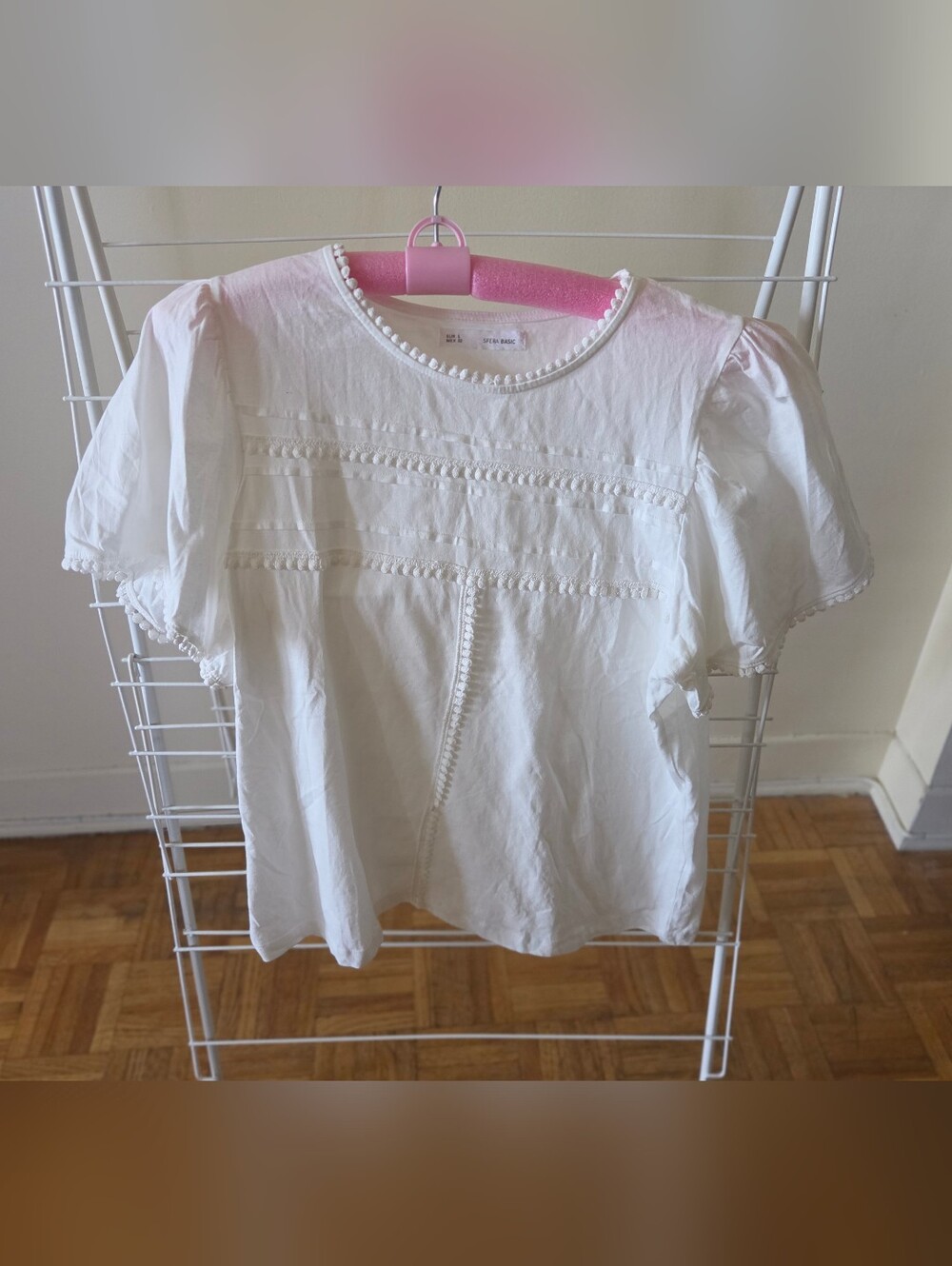 Off-White Wide Sleeve Trim Blouse